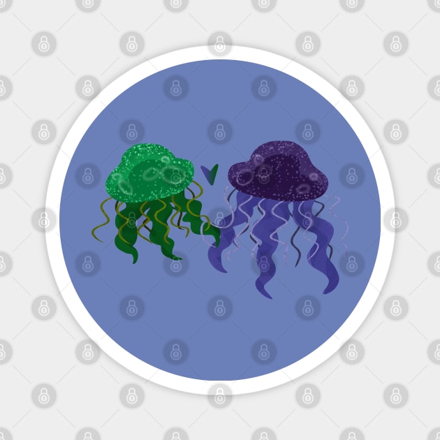 Jellyfish Couple Magnet by VazMas Design